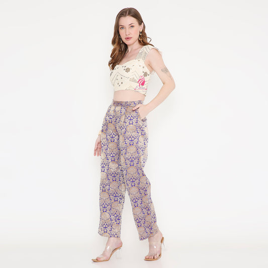 White and Purple Co-Ord Set - EIARAA STUDIO