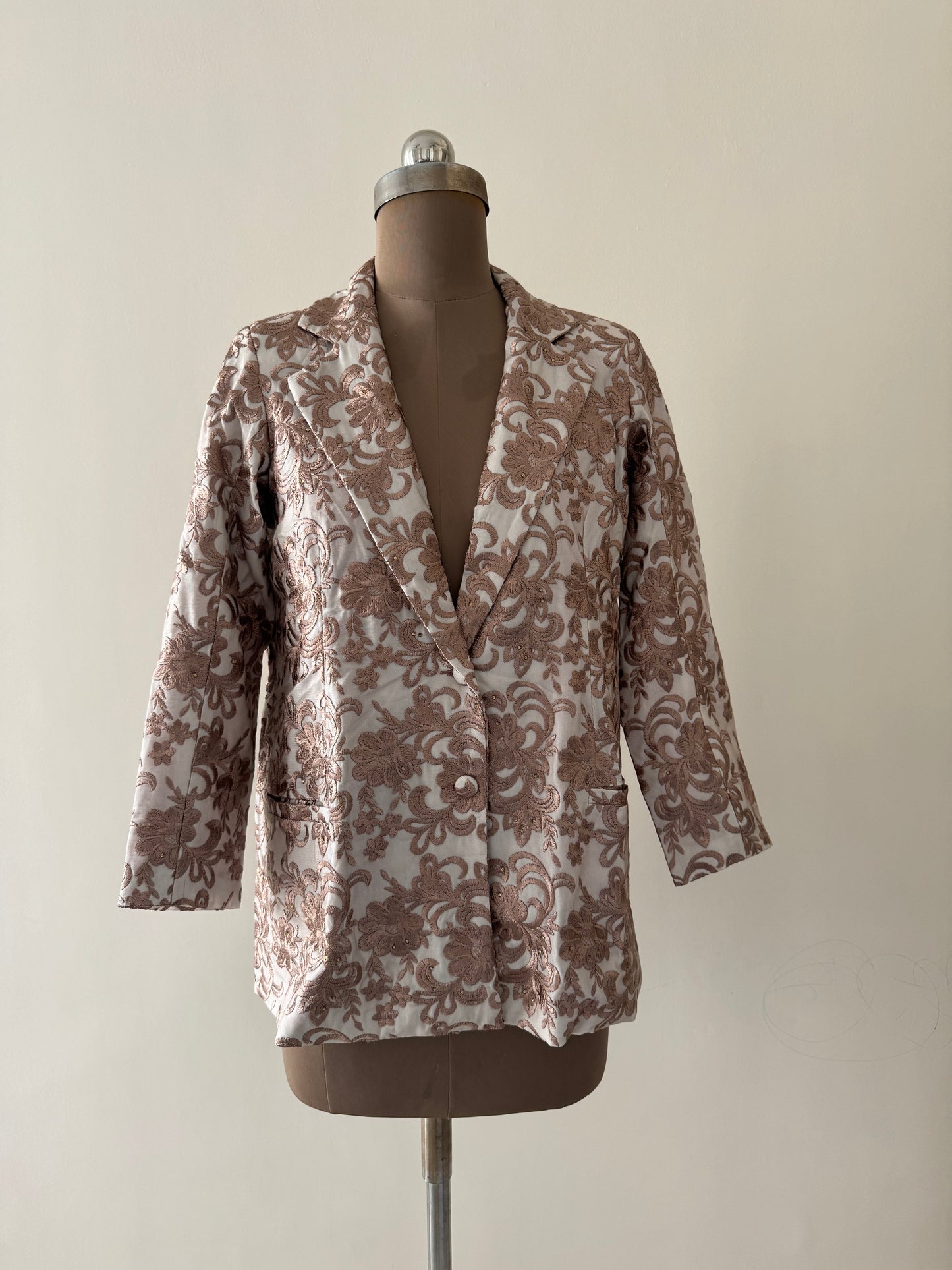 White and Brown Blazer - EIARAA STUDIO