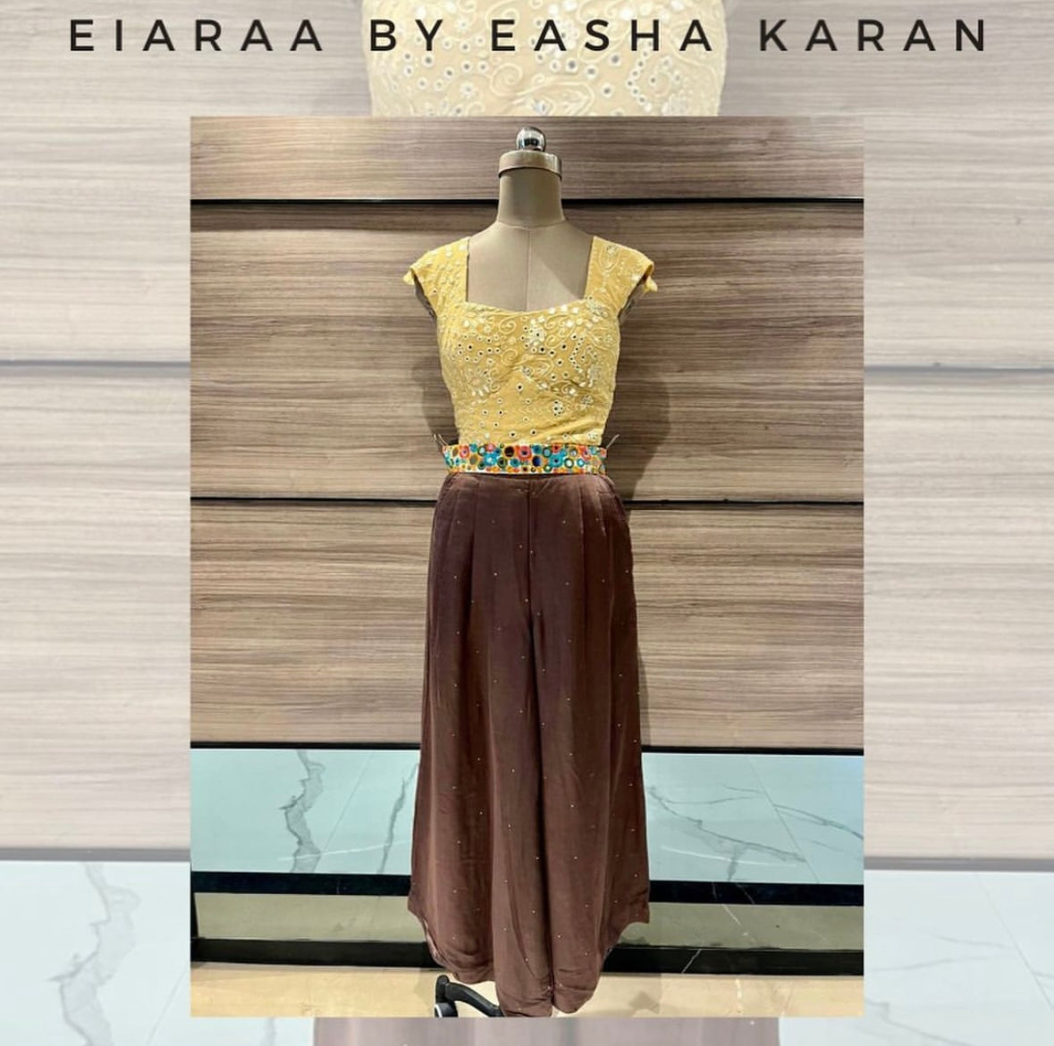 Brown and Yellow Co-Ord Set - EIARAA STUDIO