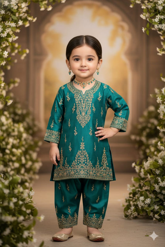 Kids Embroidered Kurta Set - EIARAA STUDIO