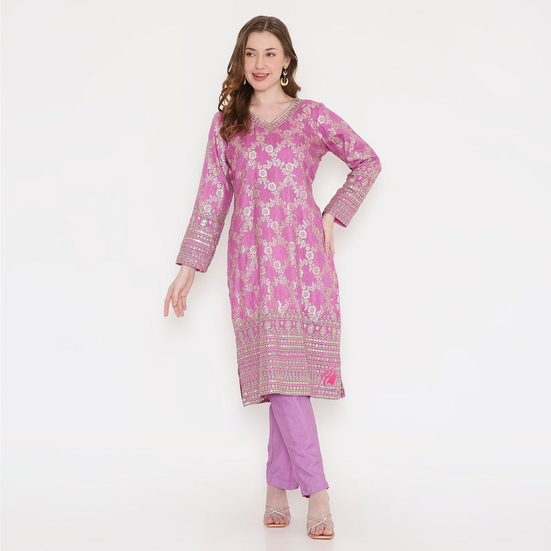 Lavender  Kurti & Pant