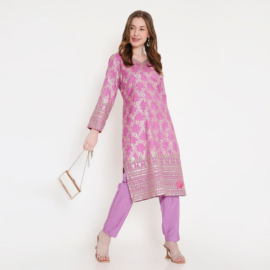 Lavender  Kurti & Pant - EIARAA STUDIO