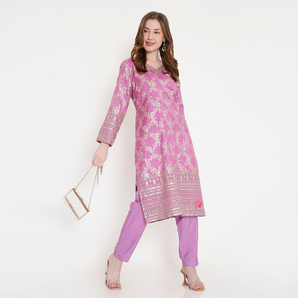 Lavender  Kurti & Pant