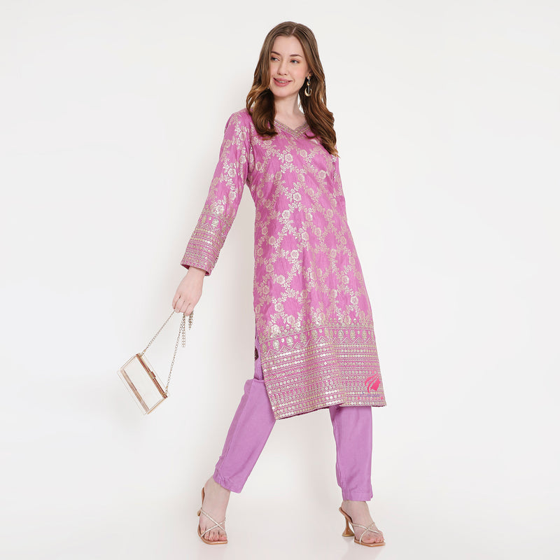 Lavender  Kurti & Pant