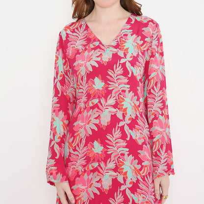 Floral Pink Kurti & pink Pant - EIARAA STUDIO