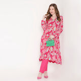 Floral Pink Kurti & pink Pant