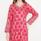 Rani Pink Embroidery Kurti & Pant