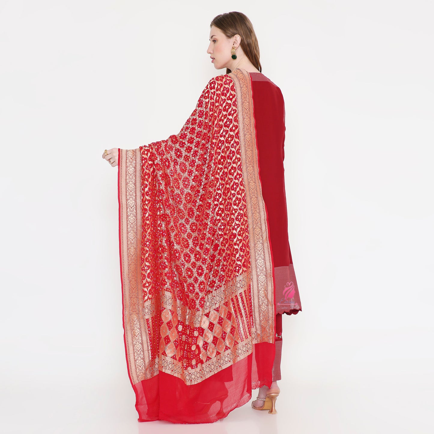 Maroon embroidered suit - EIARAA STUDIO