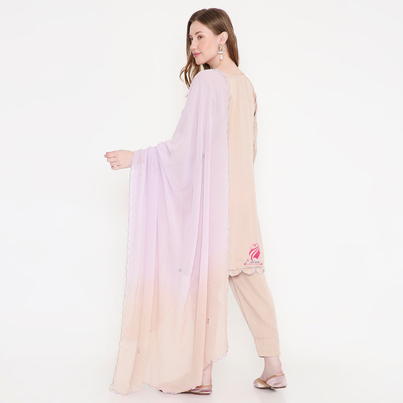 ROSE GOLD EMBROIDERD SUIT