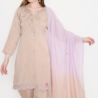ROSE GOLD EMBROIDERD SUIT - EIARAA STUDIO