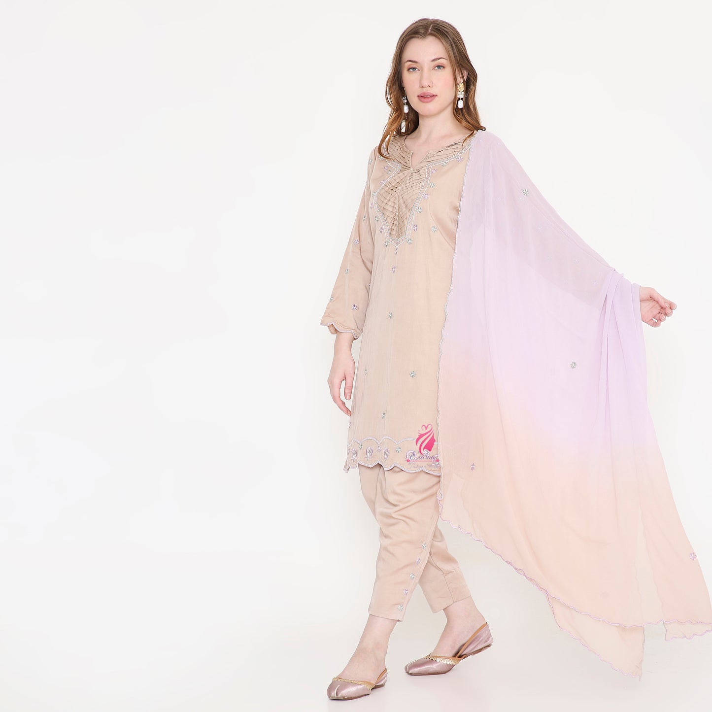 ROSE GOLD EMBROIDERD SUIT - EIARAA STUDIO