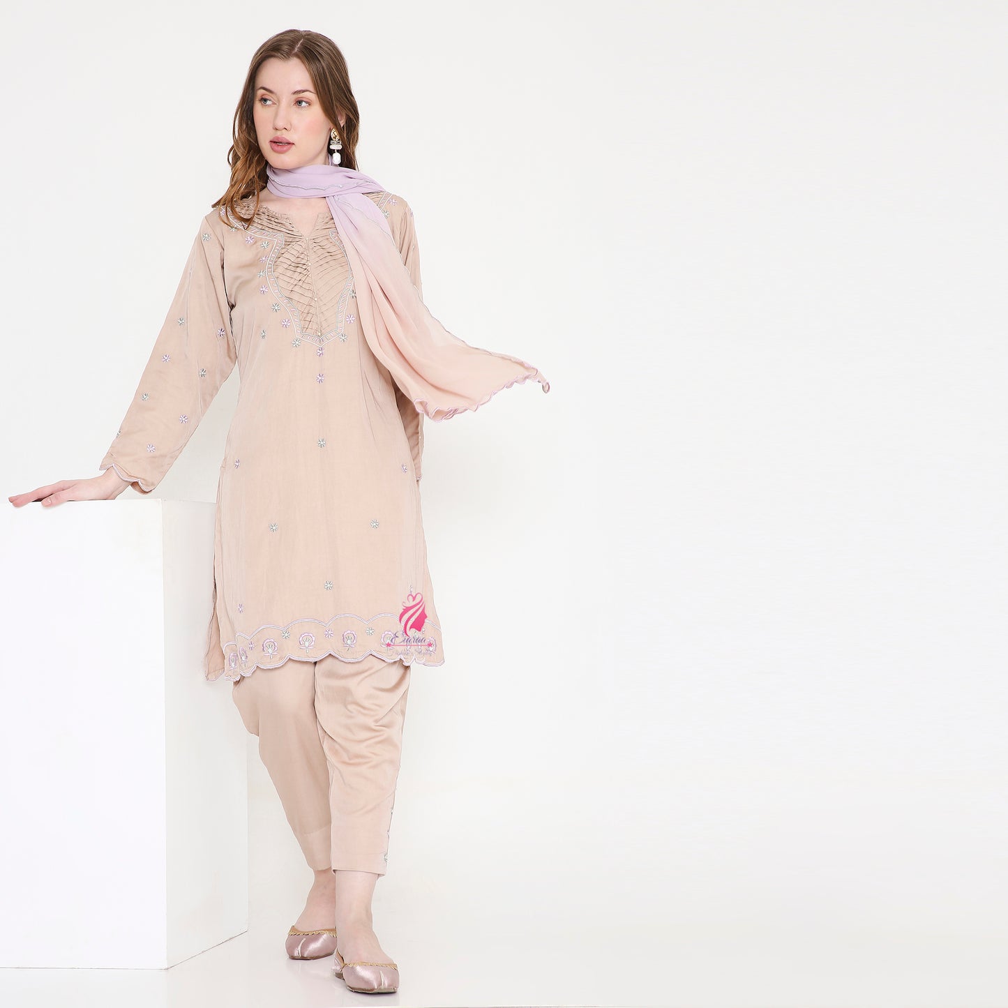 ROSE GOLD EMBROIDERD SUIT - EIARAA STUDIO