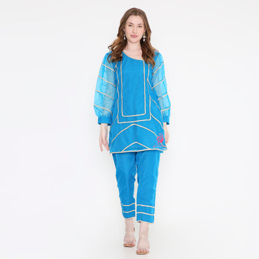 Blue Organza suit - EIARAA STUDIO