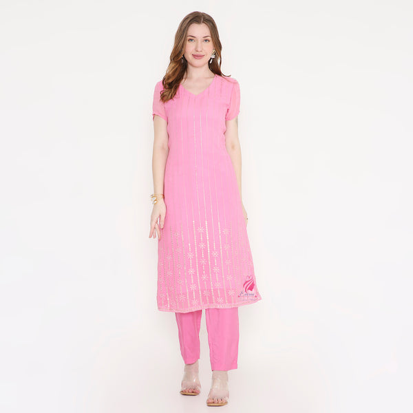 Pink Simplicity Kurti & Pant
