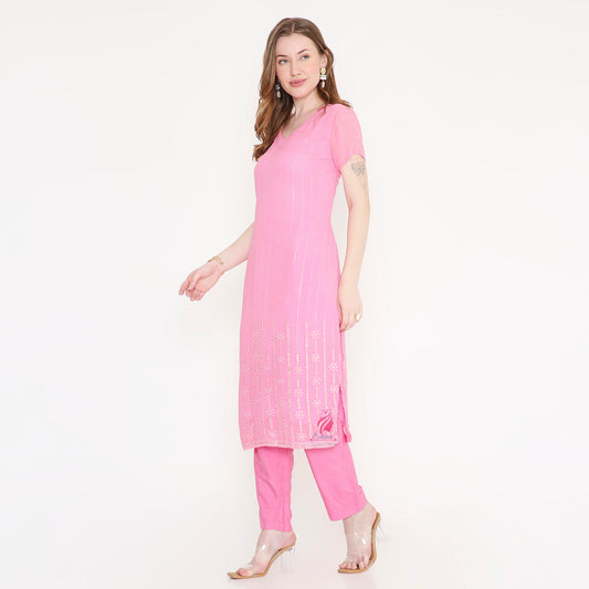 Pink Simplicity Kurti & Pant - EIARAA STUDIO