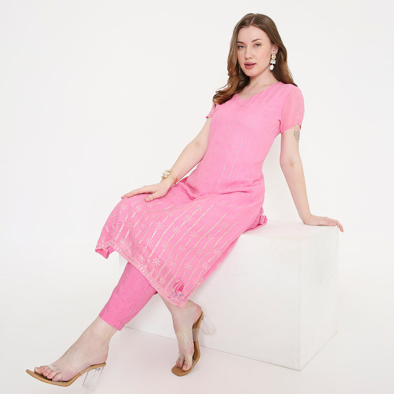 Pink Simplicity Kurti & Pant