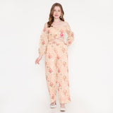 Peach embroidered coord set