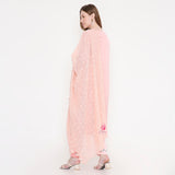 Pastel peach embroidered suit