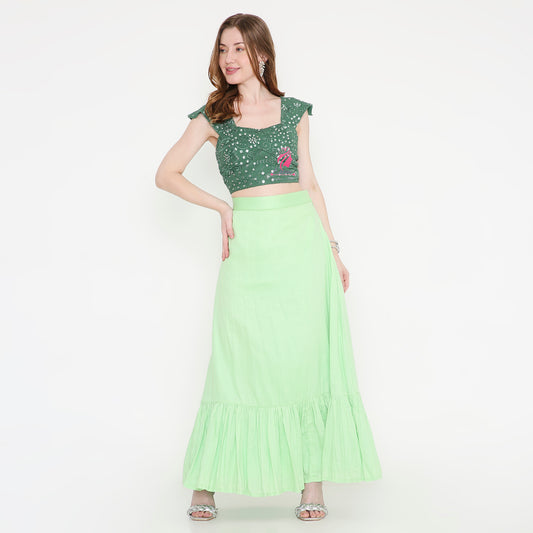 Green Lehenga Set - EIARAA STUDIO