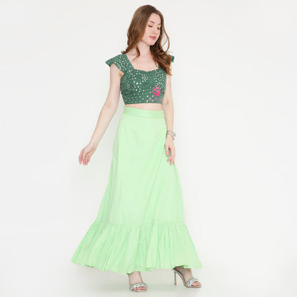 Green Lehenga Set - EIARAA STUDIO
