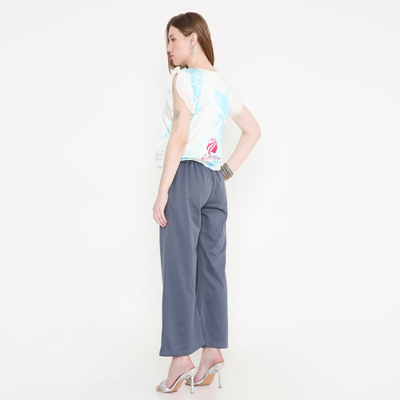 Grey pant with tie dye shirt set