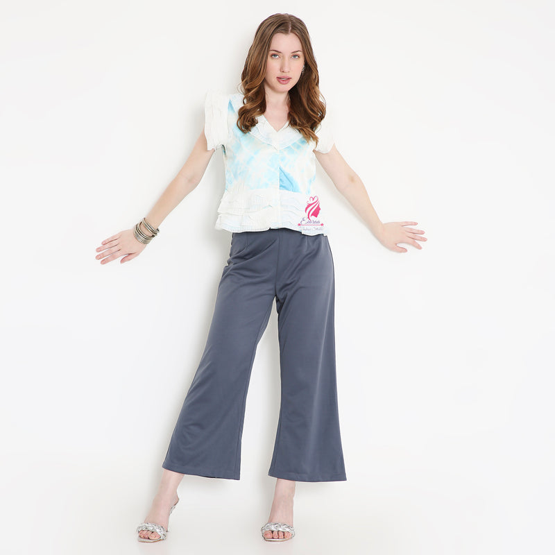Grey pant with tie dye shirt set