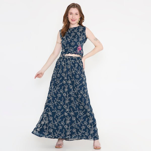 Embroidered Skirt Top