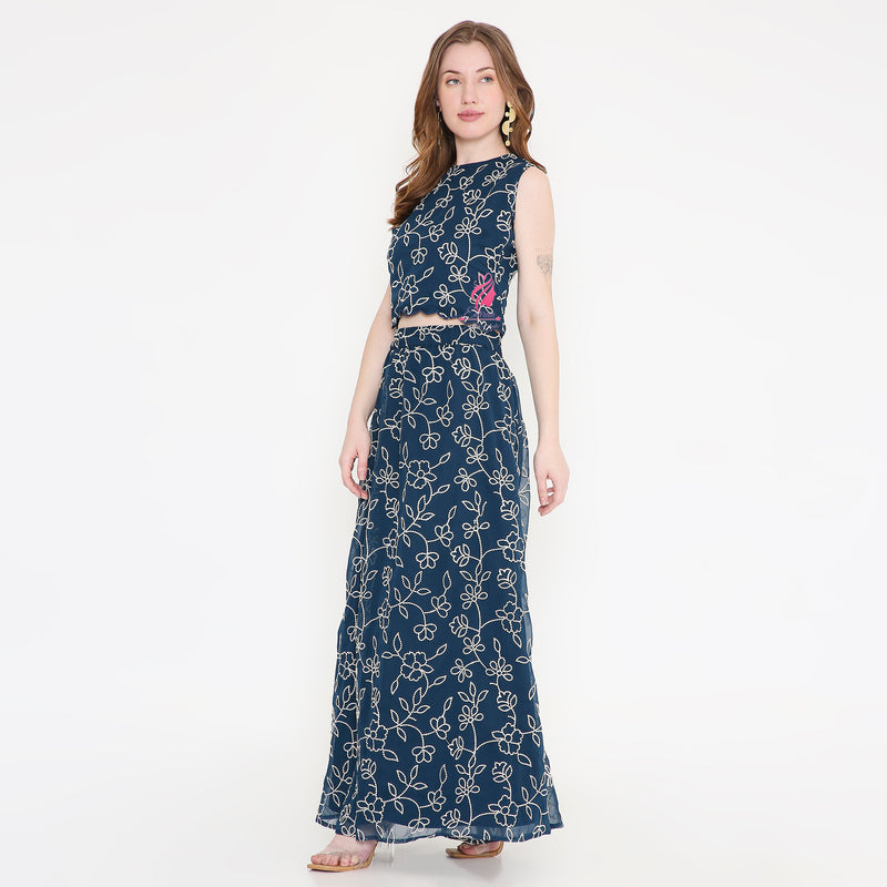 Embroidered Skirt Top