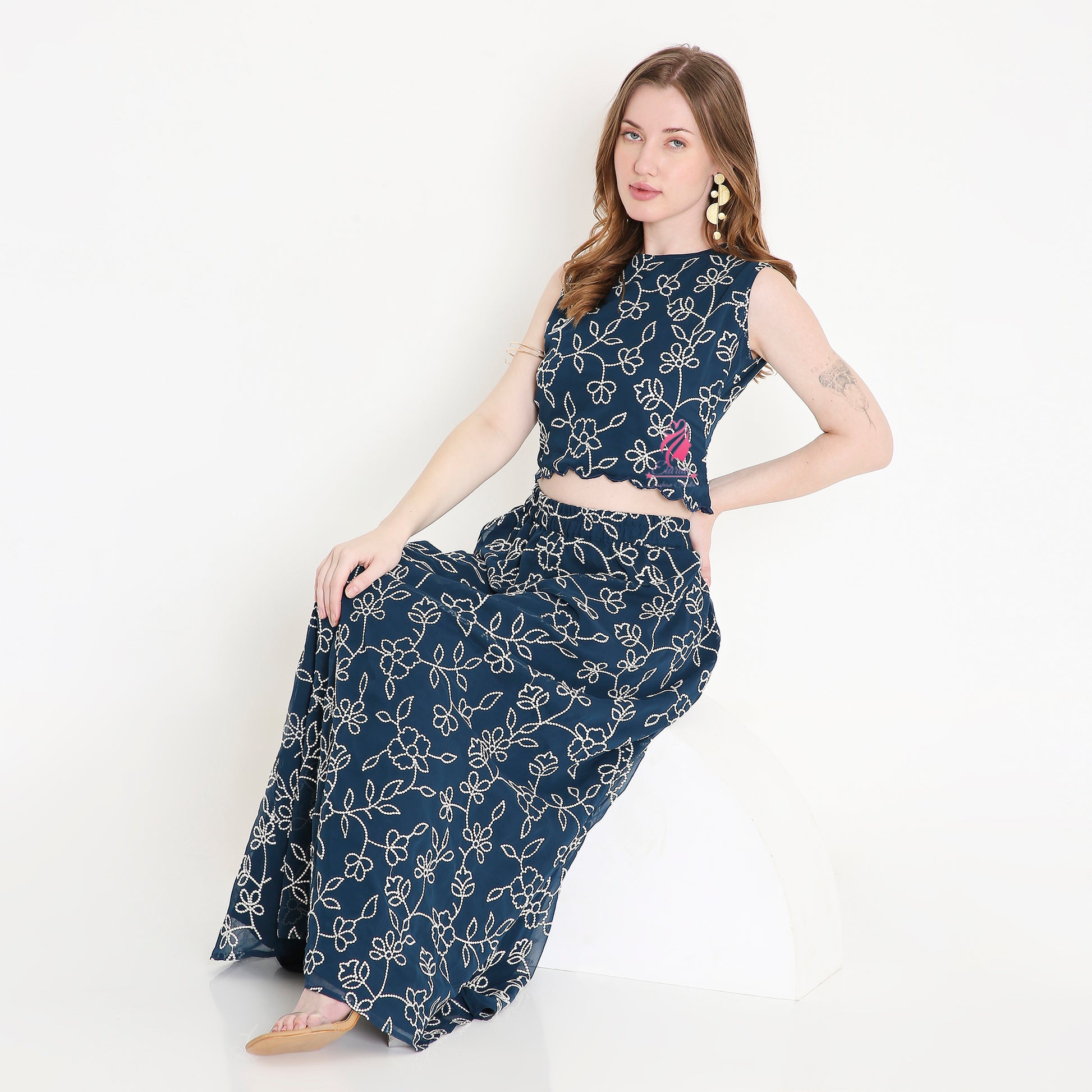 Embroidered Skirt Top - EIARAA STUDIO