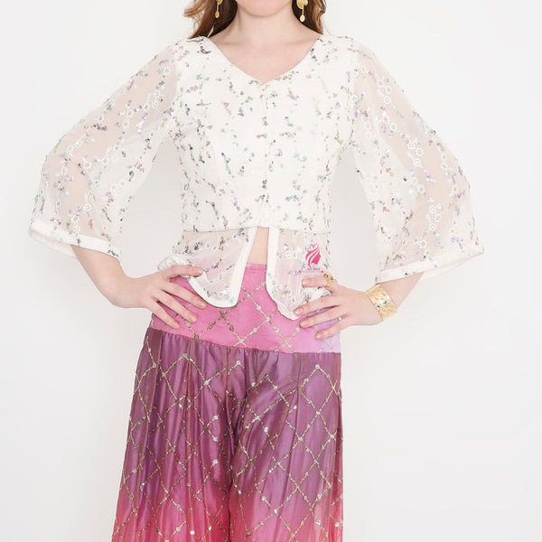 Shaded sequin pant and top
