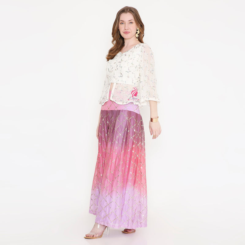 Shaded sequin pant and top
