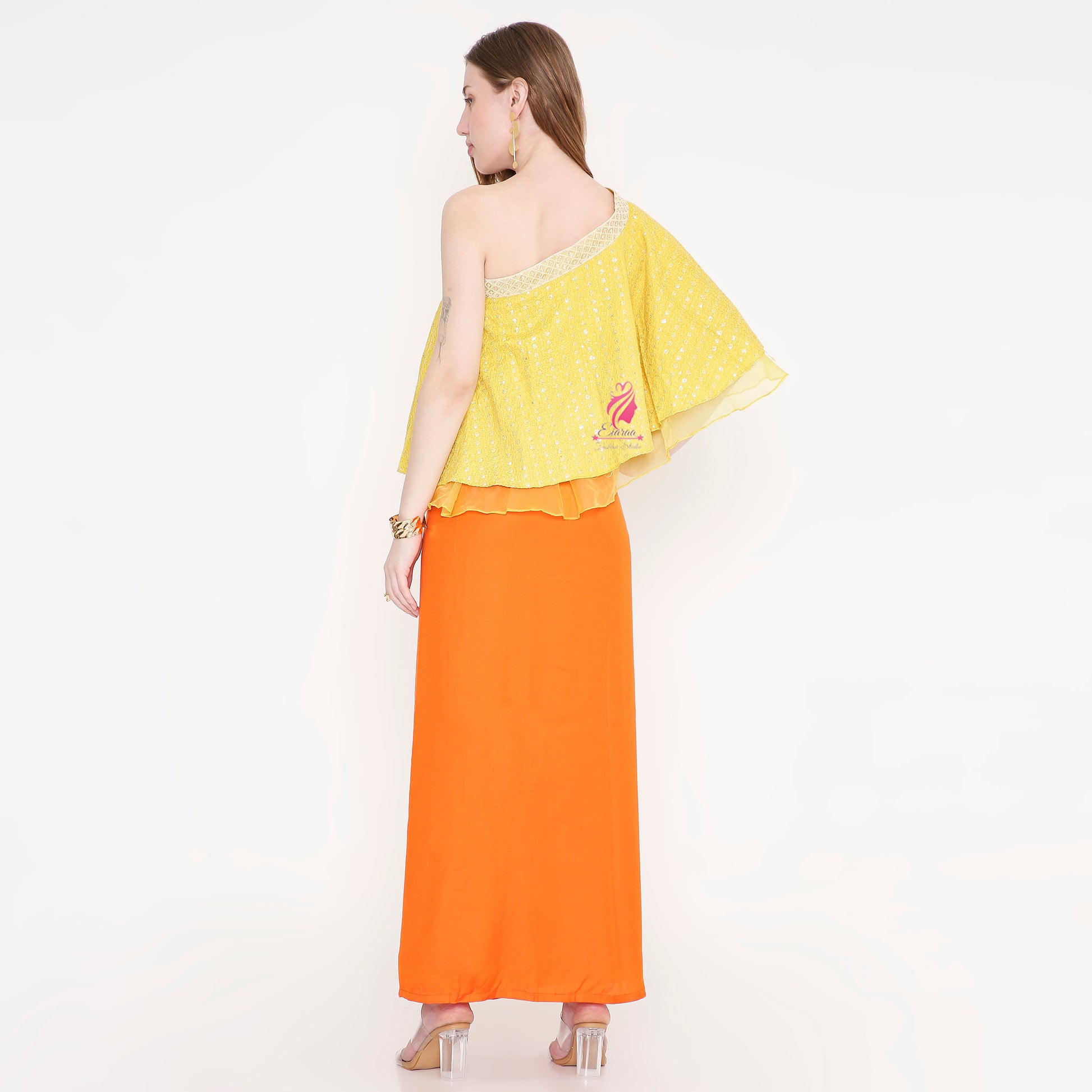 Orange Yellow skirt top - EIARAA STUDIO