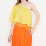 Orange Yellow skirt top