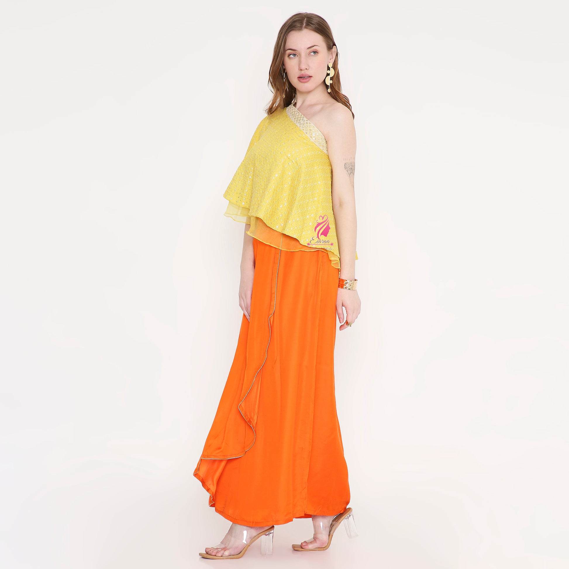 Orange Yellow skirt top - EIARAA STUDIO