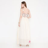 White Colourful Strap Dress