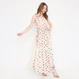 White Colourful Strap Dress