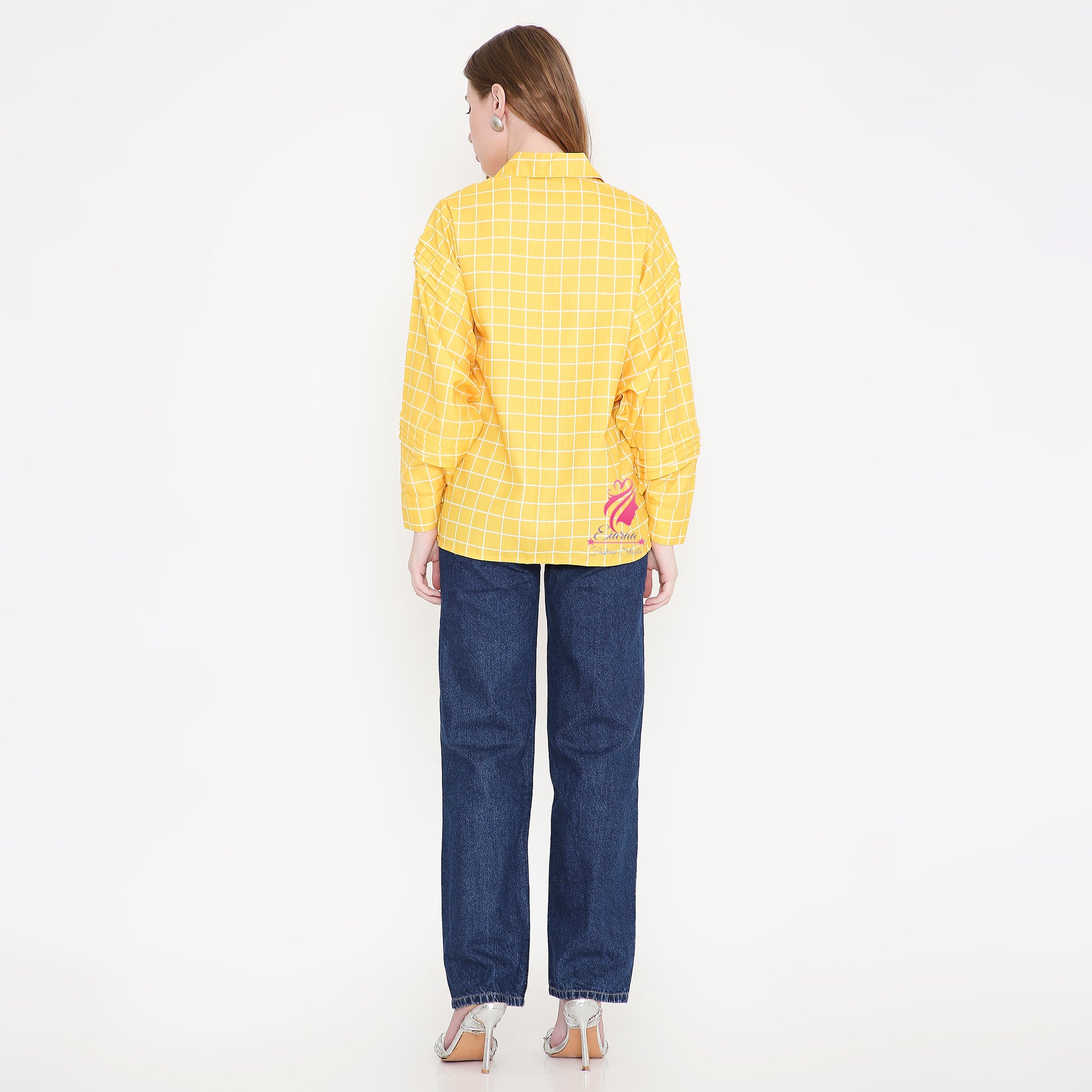 Yellow chequered Shirt - EIARAA STUDIO