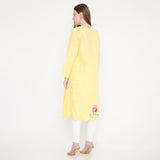Yellow Embroidered Kurti