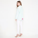 Paste Blue and White sequin Blazer