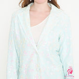 Paste Blue and White sequin Blazer