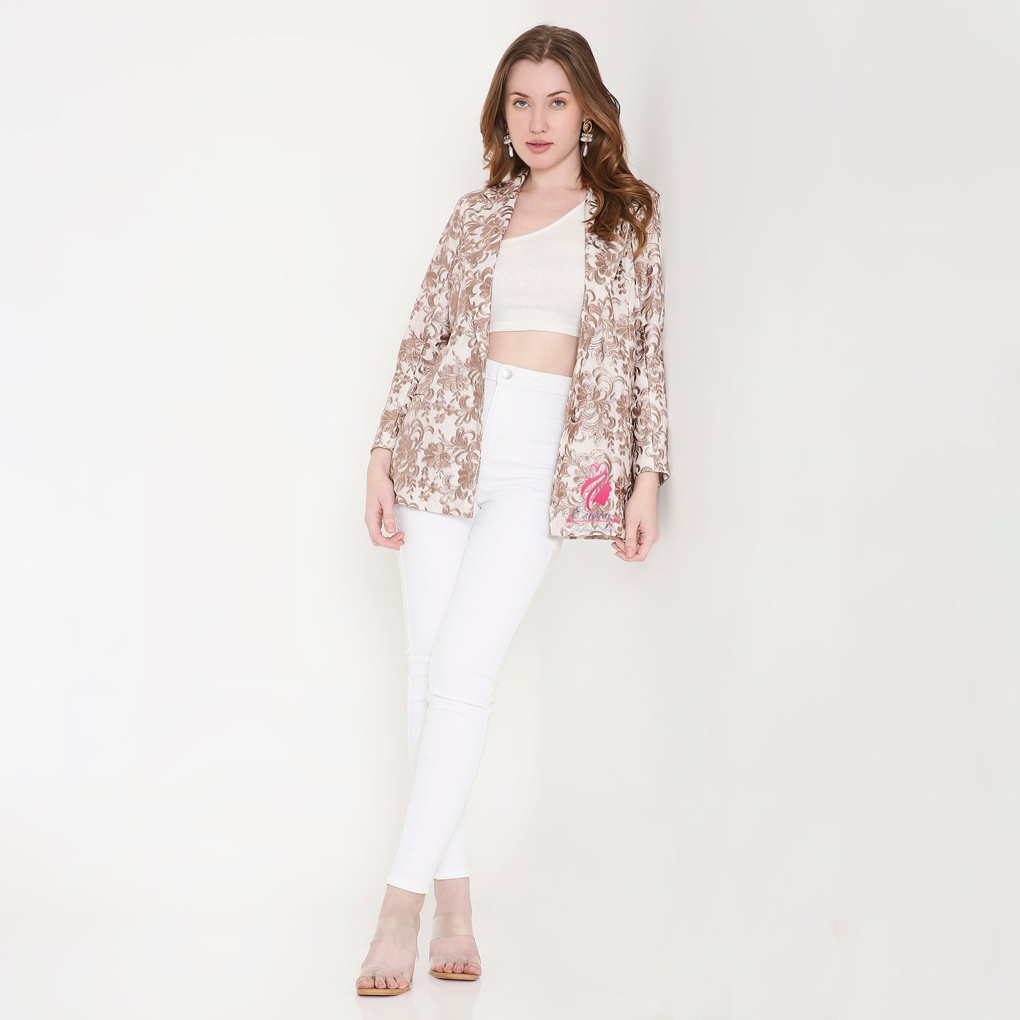 White and Brown Blazer - EIARAA STUDIO