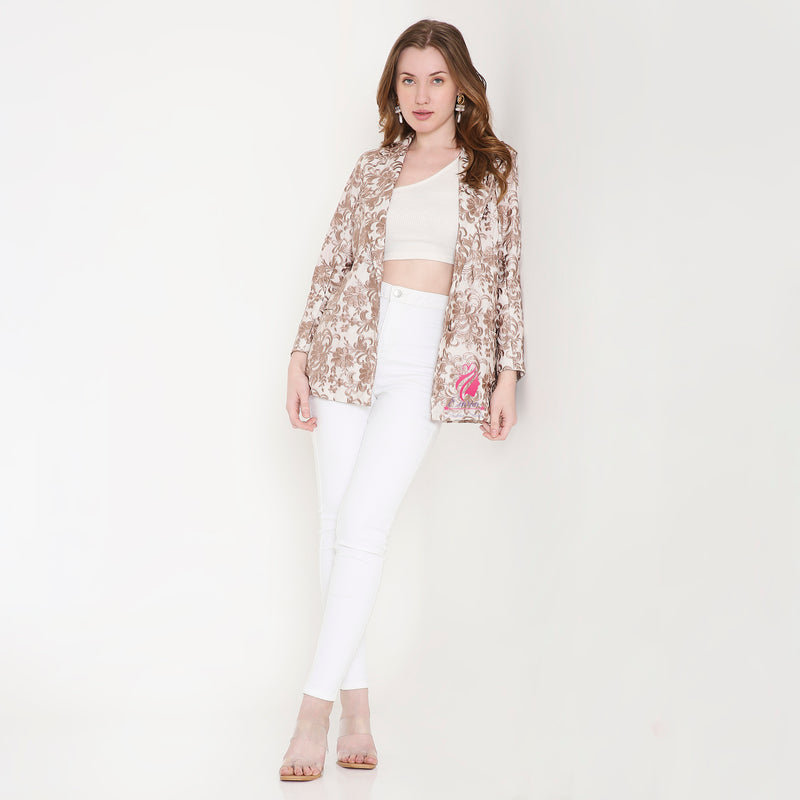 White and Brown Blazer
