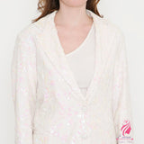 Pastel Pink Sequin Blazer