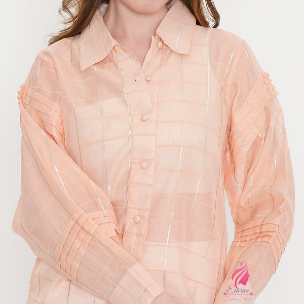 Peach Chanderi Shirt