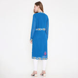 Blue Slit Kurti Set