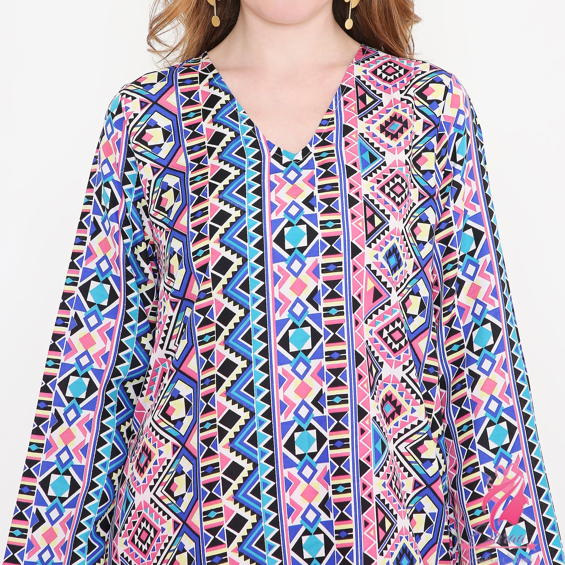 Pink and Blue Kurti & Pink Pant - EIARAA STUDIO