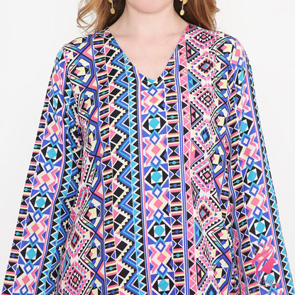 Pink and Blue Kurti & Pink Pant - EIARAA STUDIO