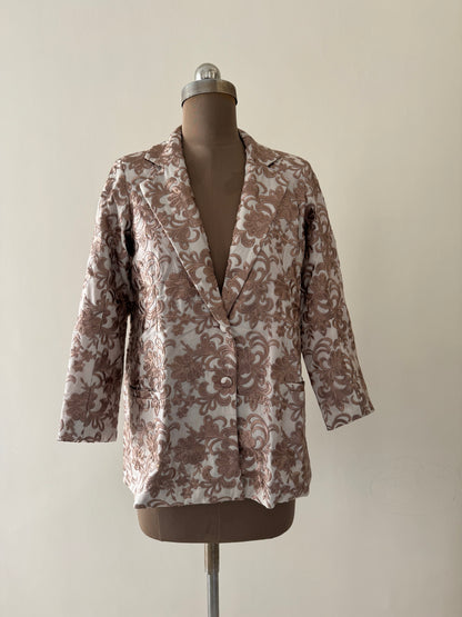 White and Brown Blazer - EIARAA STUDIO