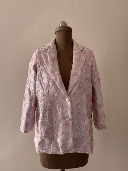 Pastel Pink and White Blazer - EIARAA STUDIO