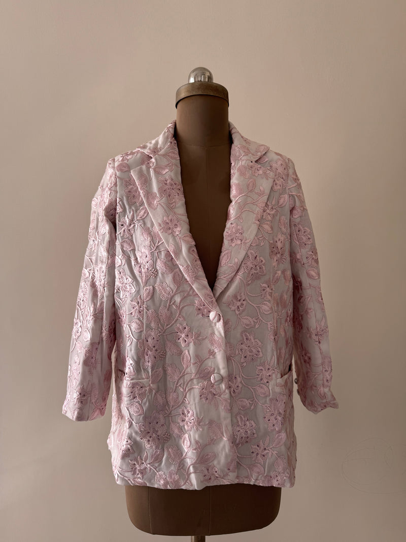 Pastel Pink and White Blazer